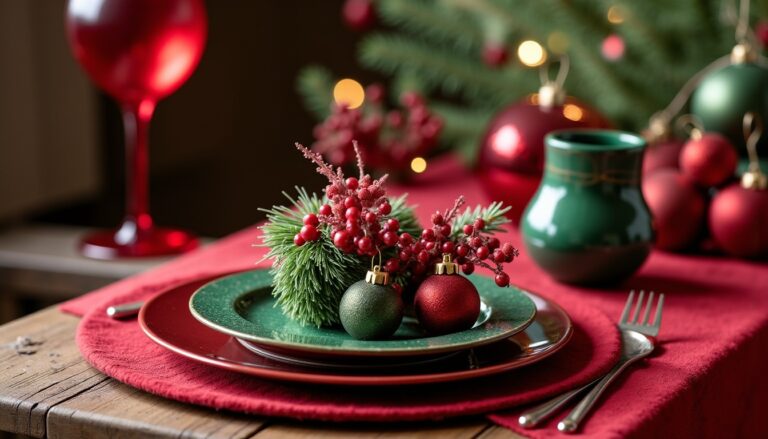 Les secrets pour une table de Noël rouge et verte élégante et festive